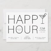 Minimalistische Happy Hour-klantwaardering Kaart (Voorkant)
