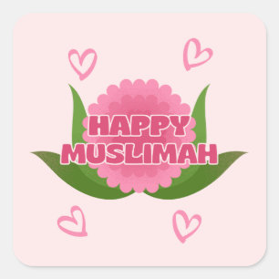 Minimalistische Happy Muslimah Sticker