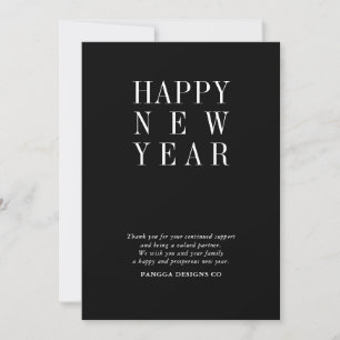 Minimalistische Happy New Year Company Business Lo Feestdagenkaart