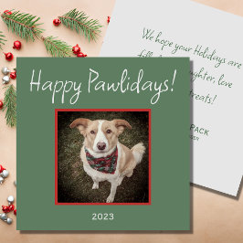 Minimalistische Happy Pawholidays Pet Flat Holiday Feestdagenkaart