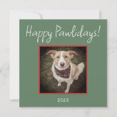 Minimalistische Happy Pawholidays Pet Flat Holiday Feestdagenkaart (Voorkant)