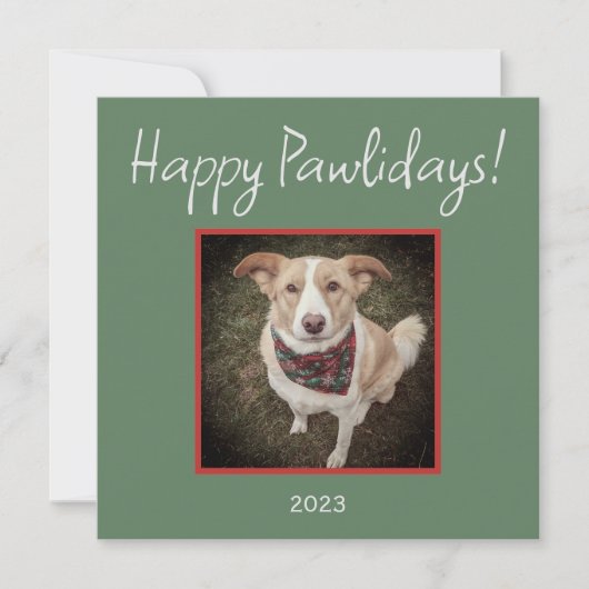 Minimalistische Happy Pawholidays Pet Flat Holiday Feestdagenkaart (Voorkant)