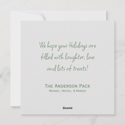 Minimalistische Happy Pawholidays Pet Flat Holiday Feestdagenkaart (Achterkant)