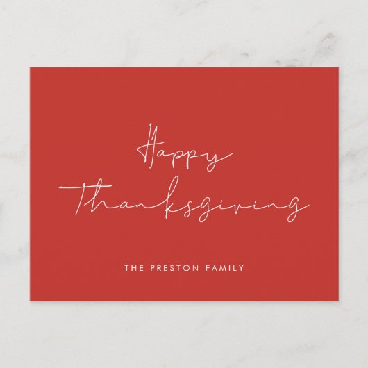 Minimalistische Happy Thanksgiving Briefkaart (Voorkant)