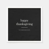 Minimalistische Happy Thanksgiving gepersonaliseer Servet (Voorkant)