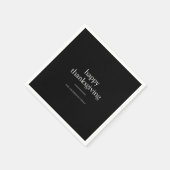 Minimalistische Happy Thanksgiving gepersonaliseer Servet (Hoek)