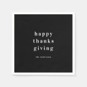 Minimalistische Happy Thanksgiving gepersonaliseer Servet (Voorkant)