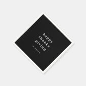 Minimalistische Happy Thanksgiving gepersonaliseer Servet (Hoek)
