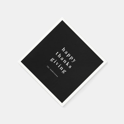 Minimalistische Happy Thanksgiving gepersonaliseer Servet (Hoek)