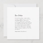 Minimalistische Happy Vaderdag Brother Groet Kaart (Achterkant)