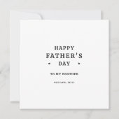 Minimalistische Happy Vaderdag Brother Groet Kaart (Voorkant)