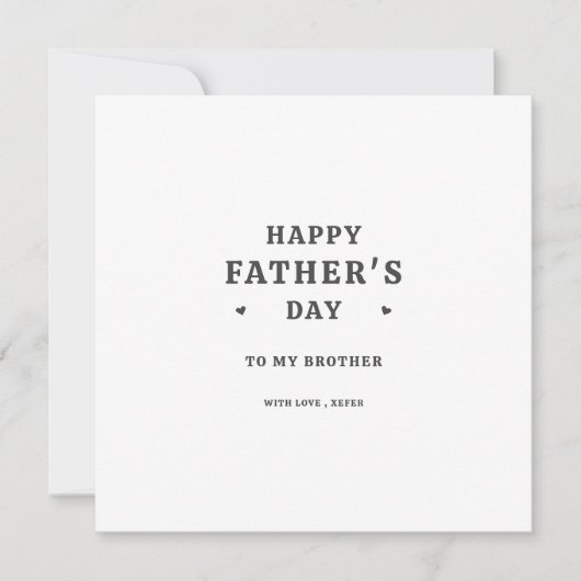 Minimalistische Happy Vaderdag Brother Groet Kaart (Voorkant)