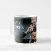 Minimalistische Happy Vaderdag Daddy foto Koffiemok (Voorkant links)