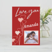 Minimalistische Happy Valentijnsdag Kaart (Staand voorkant)