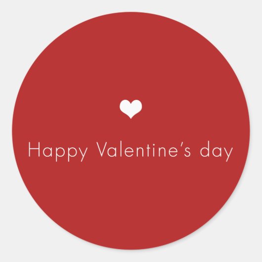 minimalistische Happy Valentijnsdag Ronde Sticker (Voorkant)