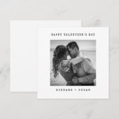 Minimalistische Happy Valentine's Day met Foto Feestdagenkaart (Voorkant / Achterkant)