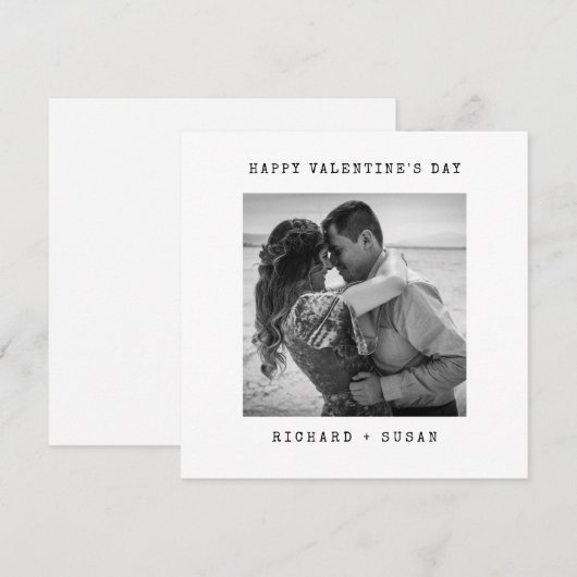 Minimalistische Happy Valentine's Day met Foto Feestdagenkaart (Voorkant / Achterkant)