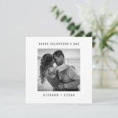 Minimalistische Happy Valentine's Day met Foto Feestdagenkaart (Staand voorkant)