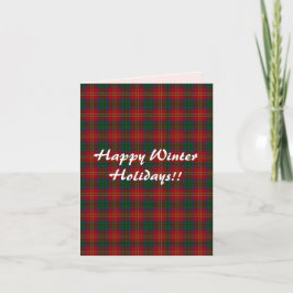 Minimalistische Happy Winter Holiday Tartan Stijl Kaart