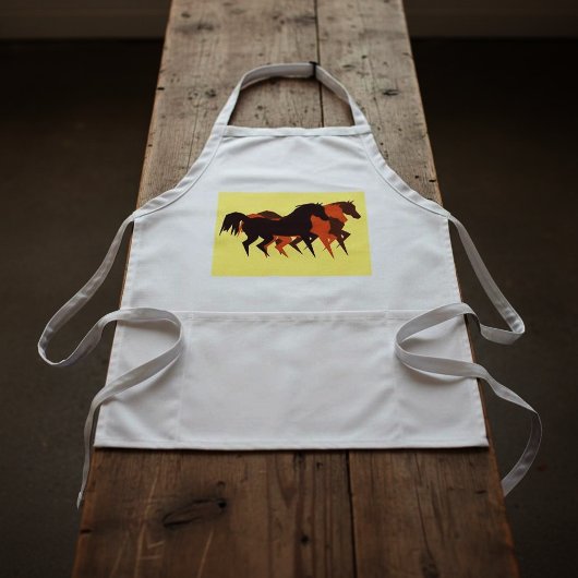 Minimalistische hardloopende paarden schort
