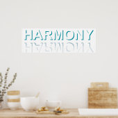 Minimalistische HARMONY-tekst waterreflectie & sch Poster (Keuken)