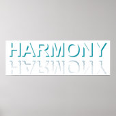 Minimalistische HARMONY-tekst waterreflectie & sch Poster (Voorkant)