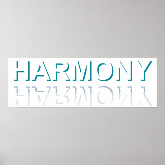 Minimalistische HARMONY-tekst waterreflectie & sch Poster (Voorkant)