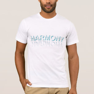 Minimalistische HARMONY Tekst Waterreflectie & Sch T-shirt