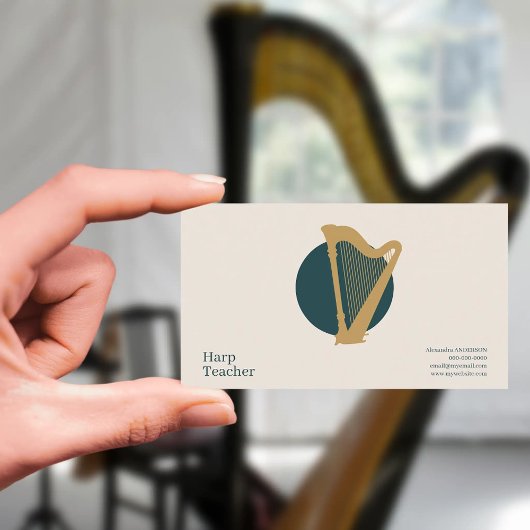 Minimalistische Harpdocent Visitekaartje