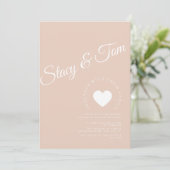 Minimalistische hart aardetinten terracotta kaart (Staand voorkant)