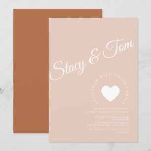 Minimalistische Hart Aardetinten Terracotta Kaart