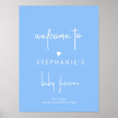Minimalistische hart baby jongen douche blauw Welk Poster (Voorkant)