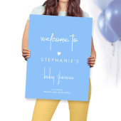 Minimalistische hart baby jongen douche blauw Welk Poster