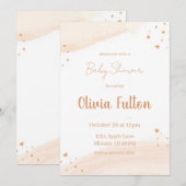 Minimalistische Hart Baby Shower Uitnodiging – Blu (Voorkant / Achterkant)