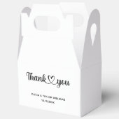 Minimalistische Hart Bedankt in Zwart en Wit Bedankdoosjes (Open)