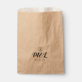 Minimalistische Hart Black Wedding Logo Bedankzakje
