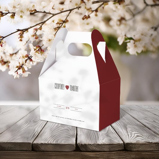 Minimalistische hart bruiloft bedankdoosjes