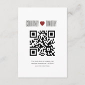 Minimalistische hart bruiloft informatiekaartje (Achterkant)