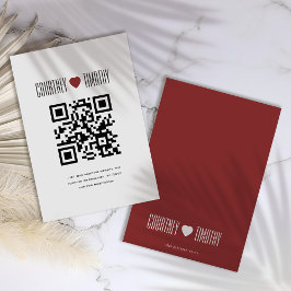 Minimalistische hart bruiloft informatiekaartje