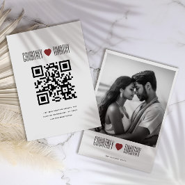 Minimalistische hart bruiloft informatiekaartje