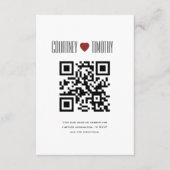 Minimalistische hart bruiloft informatiekaartje (Voorkant)