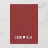 Minimalistische hart bruiloft informatiekaartje (Achterkant)