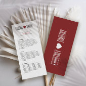 Minimalistische hart bruiloft menu