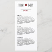 Minimalistische hart bruiloft menu (Voorkant)