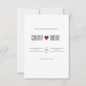 Minimalistische hart bruiloft opslaan van de datum save the date (Voorkant)