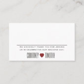 Minimalistische hart bruiloft plaatskaartje (Voorkant)