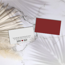 Minimalistische hart bruiloft plaatskaartje