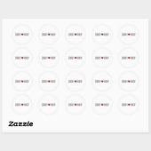 Minimalistische hart bruiloft ronde sticker (Vel)
