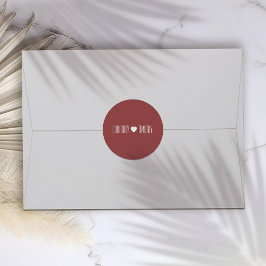 Minimalistische hart bruiloft ronde sticker