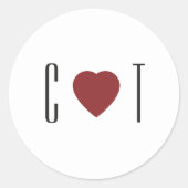 Minimalistische hart bruiloft ronde sticker (Voorkant)